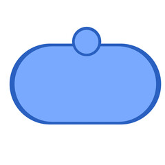 Blue Minimalist Purse Icon on Black Background