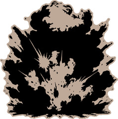 The scene where gunpowder ignites and explodes