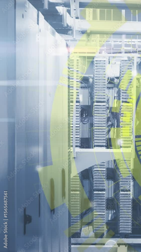 Poster animation of scope and data processing over computer servers
