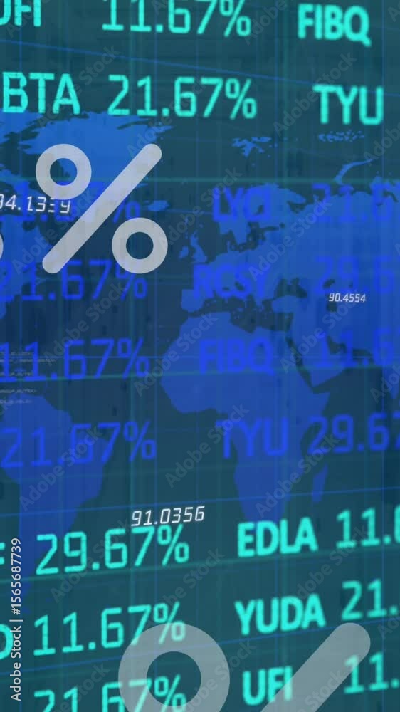 Poster animation of world map and data processing