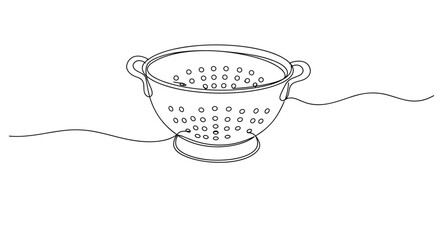 Line drawing of a kitchen colander