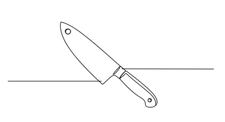 Cutting knife on a kitchen countertop