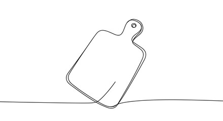Line art cutting board on a simple background