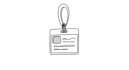 Blank ID card with clip on white background