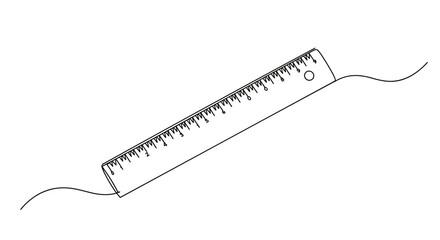 Ruler measuring line on white background