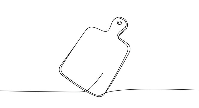 Line art cutting board on a simple background