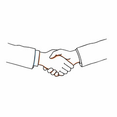 Handshake between two business professionals in minimalist style  