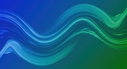 Fototapeta premium Fluid gradient wave effect abstract background with blue and green color tones