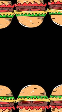 Animation of multiple hamburger icons on black background