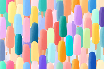 Popsicle Colorful Pattern: Playful Pastel Summer Design