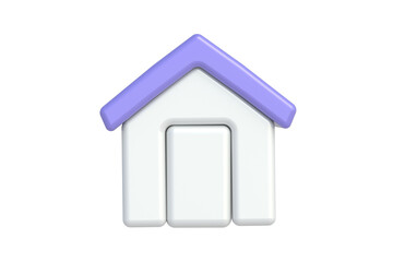 Country house isolated on white background. Real estate. Front view. 3d render