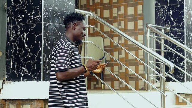 man using bank card to shop online using mobile phone and bank credit card