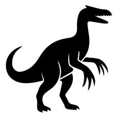 Majestic Silhouette of a Prehistoric Dinosaur A Striking Vector Illustration