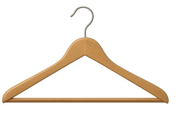 Classic wooden clothes hanger isolated on transparent background, perfect for showcasing apparel designs and fashion concepts