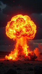 Intense High-Resolution Explosion Superheated Gases Expand in Fiery Detonation, Capturing Power and Destruction