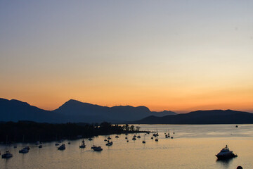 sunset on the sea, Poros, Greece