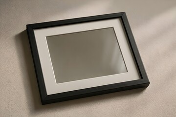 Blank Black Photo Frame with White Mat Mockup