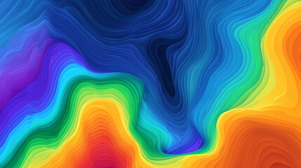 Colorful abstract background with flowing gradient lines forming a topographic map