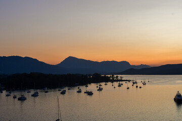 sunset on the sea, Poros, Greece
