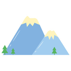 Mountain Landscape with Trees Illustration