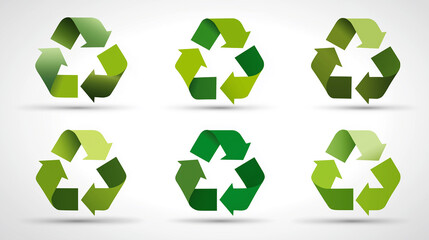 Recycling Symbol in Different Green Shades Promoting Environmental Awareness