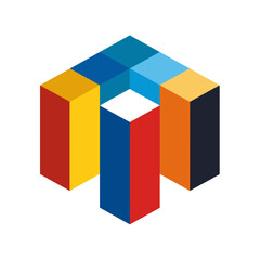 Obraz premiumModern and bold geometry for identity.