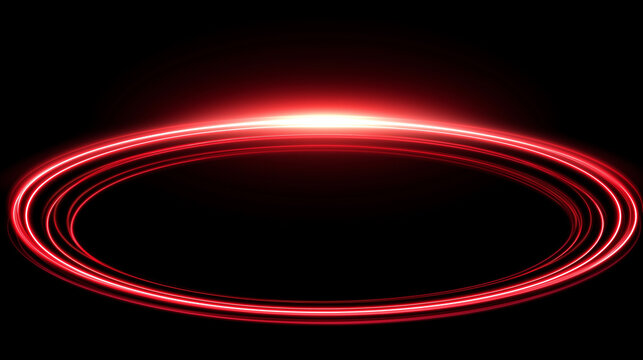 Red glowing rings spinning on black background