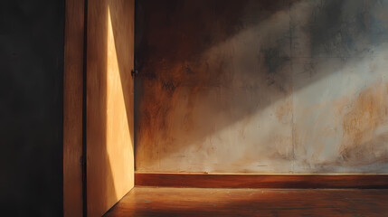 feature spread on emotional domesticity | domestic void in formal stillness | resonant silence | resin brown under whispering white | angled corridor split | table edge curved inward | foldline