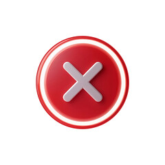 Fototapeta premium Red and white cross button icon for web design, symbolizing cancel, no, or close, red_circle, red, cross, button, icon, symbol, stop, deny, refuse, disallow, reject