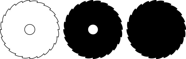 outline silhouette ratchet gear icon set