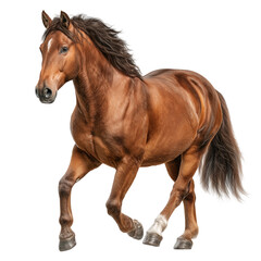 Obraz premium Beautiful brown horse running equine animal mammal isolated artwork isolated on transprint background