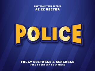 police text effect with gold color vector