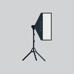Pixel art illustration Soft Box Lamp. Pixelated Camera Lighting. Camera Light Soft Box Lamp Icon pixelated for the pixel art game and icon for website and video game. old school retro.