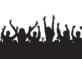 silhouettes of crowded people