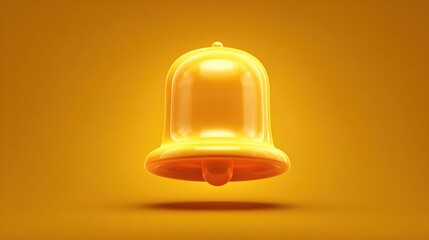 Shiny, Gold Bell Hovering; Background Alert for Digital Notifications; Use for Important Events