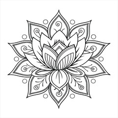 Obraz premium Colorful mandala design with floral elements and intricate patterns
