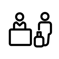 Checkout Icon - Travel Symbol for Departure in Airports and Hotels