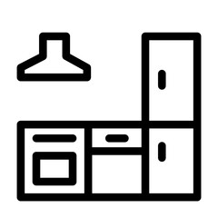Kitchen Icon – Vector Symbol for Appartment Cooking  Amenity