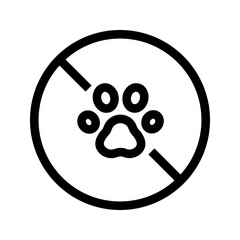 No Pets Icon Vector Symbol for Restriction Signs and Notices
