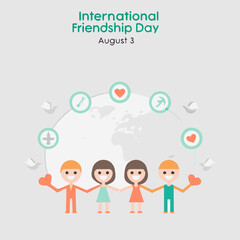Creative International Friendship Day Poster Vector Illustration | Colorful Design Celebrating Global Unity, Love, and Togetherness