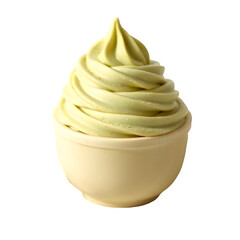 Creamy pistachio frozen yogurt swirls in a bowl a delicious summer treat