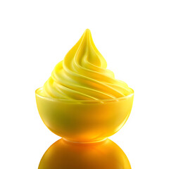 Delicious vibrant yellow frozen yogurt swirls pure bliss summer treat
