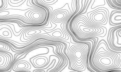 Abstract design of topographic contour lines on a clean white background, Designed in vector style, perfect for use in geographic.