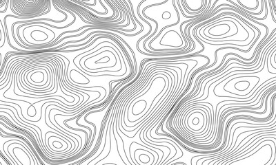 Abstract design of topographic contour lines on a clean white background, Designed in vector style, perfect for use in geographic.