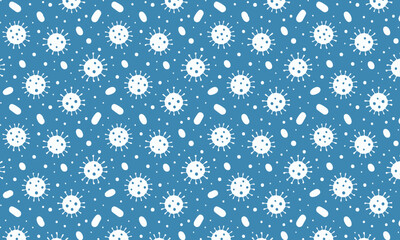 Simple Bacteria and Germs Pattern - Minimalist Biology Seamless Background