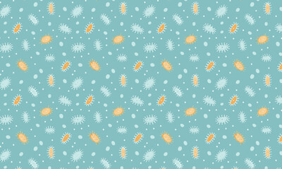 Abstract Bacteria and Germs Pattern - Simple Biology Seamless Background