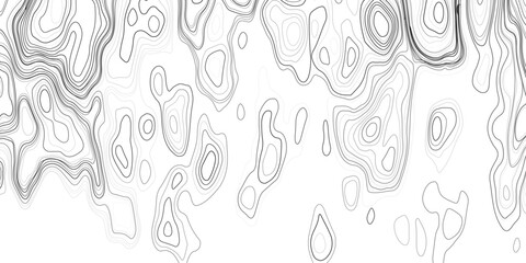 Abstract design of topographic contour lines on a clean white background, Designed in vector style, perfect for use in geographic.