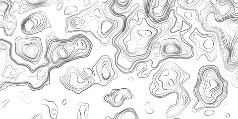 Abstract design of topographic contour lines on a clean white background, Designed in vector style, perfect for use in geographic.