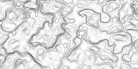 Abstract design of topographic contour lines on a clean white background, Designed in vector style, perfect for use in geographic.