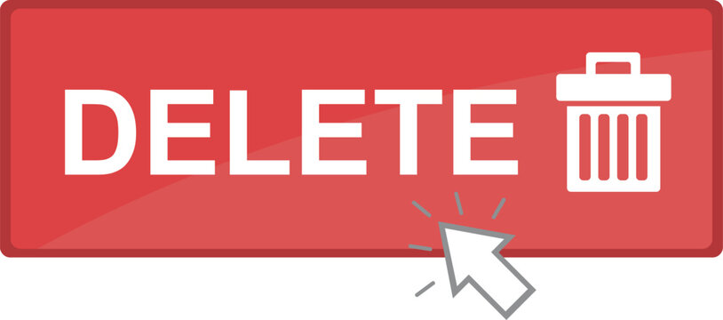 vector illustration click computer cursor mouse on delete button